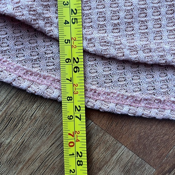 BNWOT Oversized Bombom waffle knit blush pink sleeveless V-neck - Picture 7 of 11